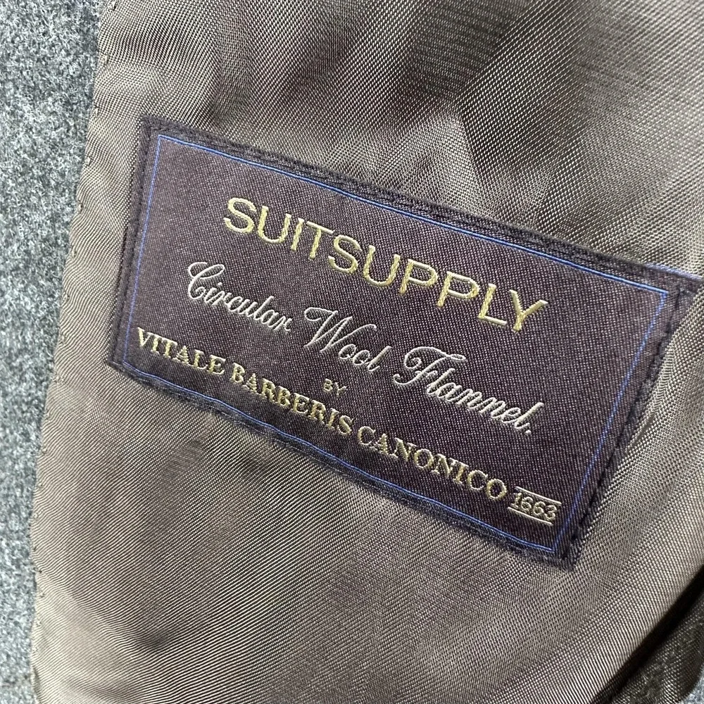 Suitsupply Blazer Mens 42 EU XS Gray Circular Wool Flannel VBC Sport Coat Jacket